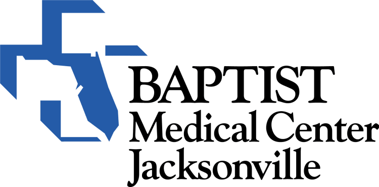 graphic logo that says "Baptist Medical Center Jacksonville"